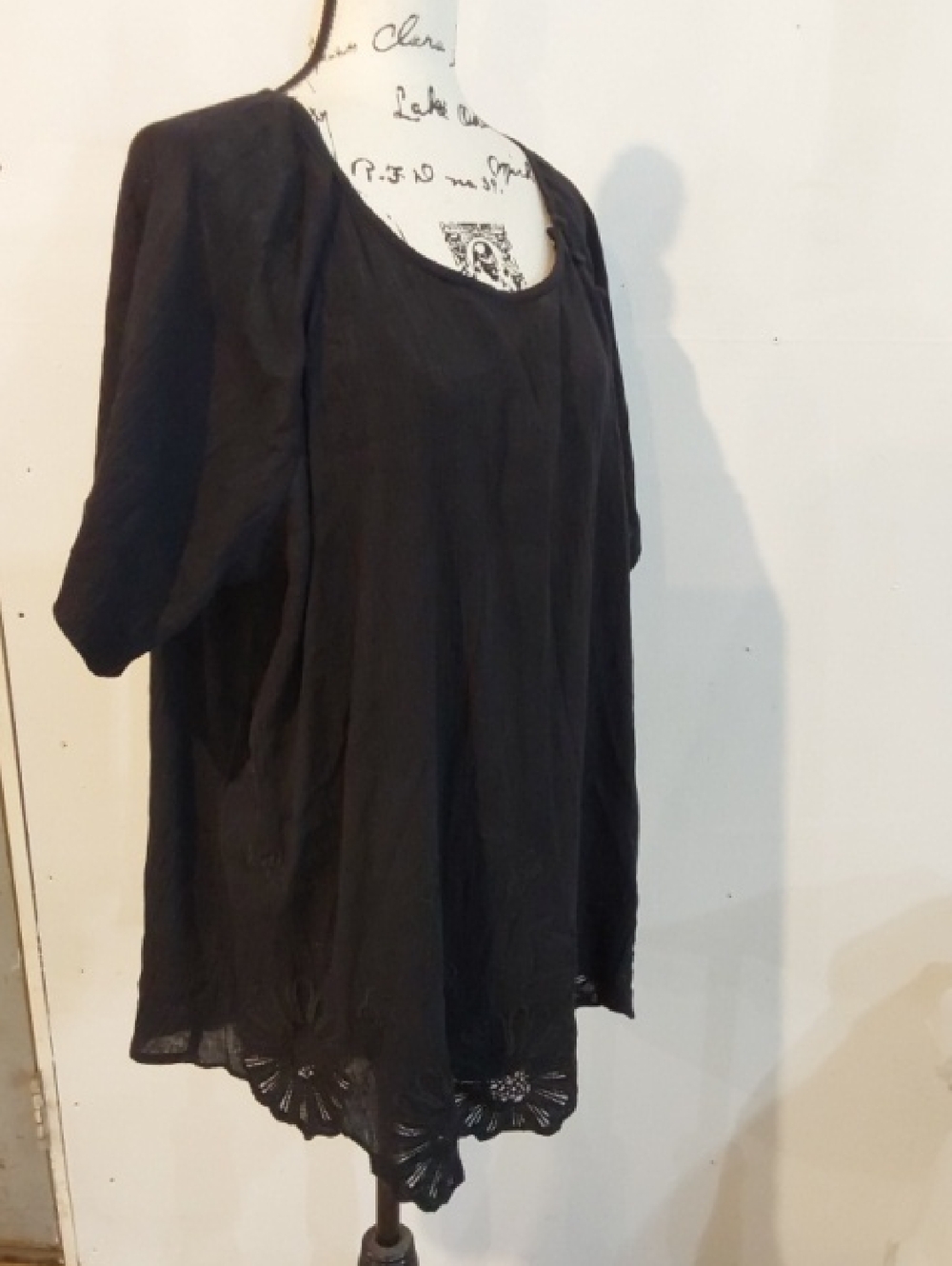 Soft Surroundings| Black 2 Piece Gauzy Top W/ Cami Flowy Neutral Careerwear 2X